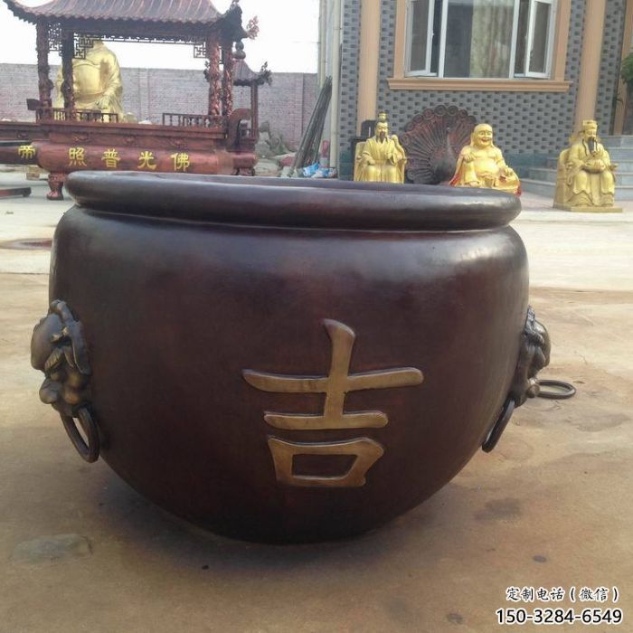 營口吉字銅缸雕塑-青銅鑄造 營口吉字銅缸雕塑-青銅鑄造