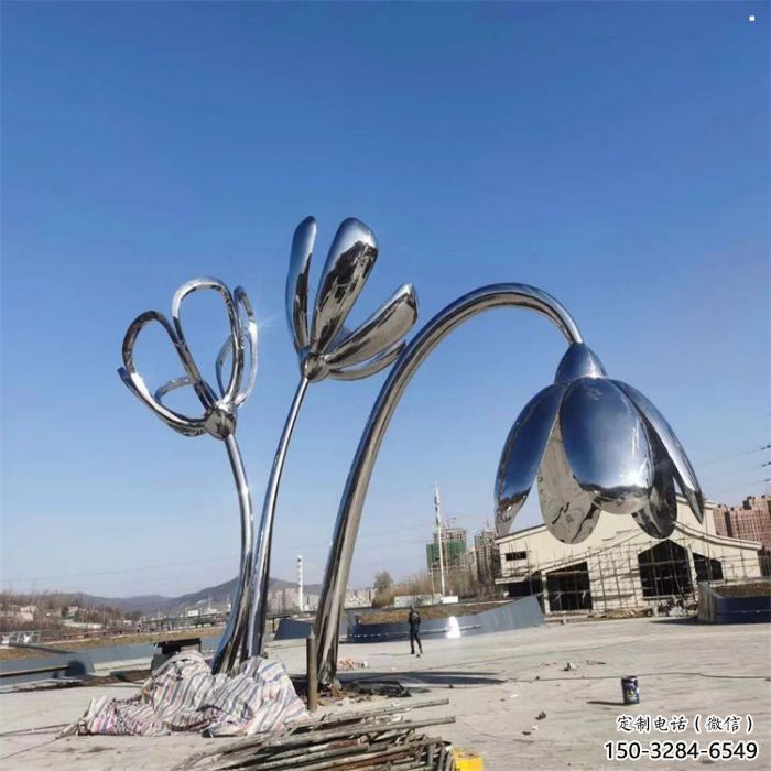 海西百合花雕塑承接，城市裝飾，大型不銹鋼百合花雕塑公司