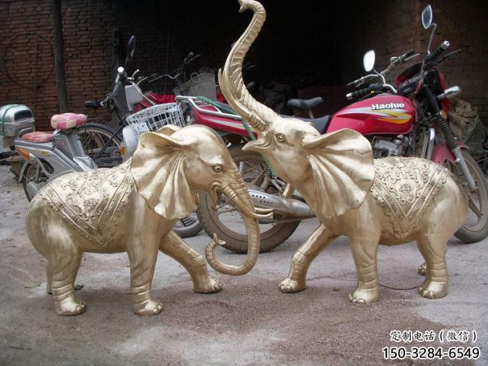 城北大象雕塑制造商，小區擺件，銅大象雕塑提供