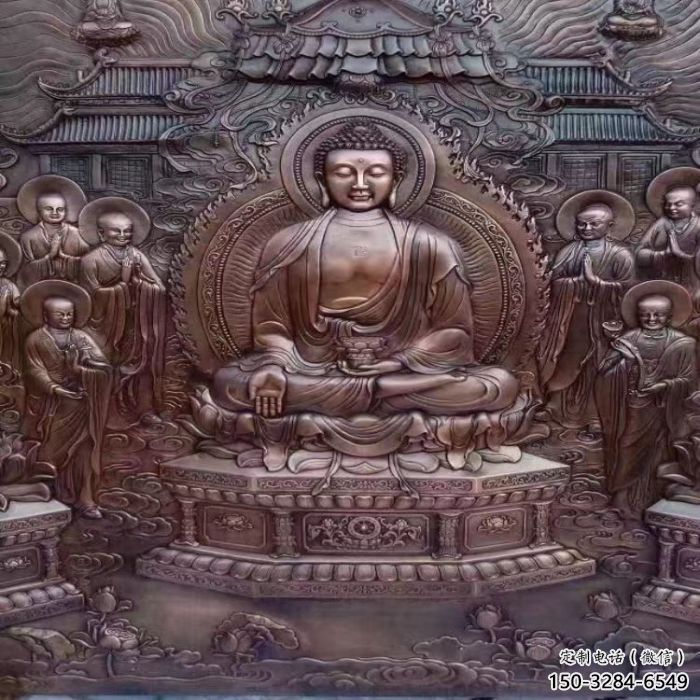 青島鍛銅浮雕常用，寺廟景觀，黃銅佛像浮雕生產(chǎn)商