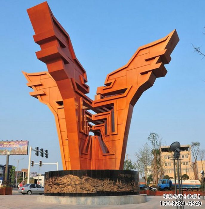 晉城城市精神堡壘雕塑，抽象建筑元素，廣場景觀雕塑小品