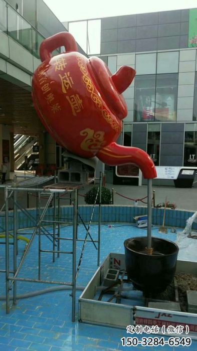 巴中鐵藝水景天壺雕塑，噴泉雕塑，抽象天壺雕塑制作