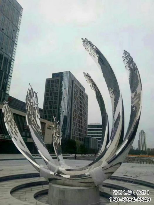 內江地面噴泉雕塑小品，圓環結構概念，旱地水景噴泉體系