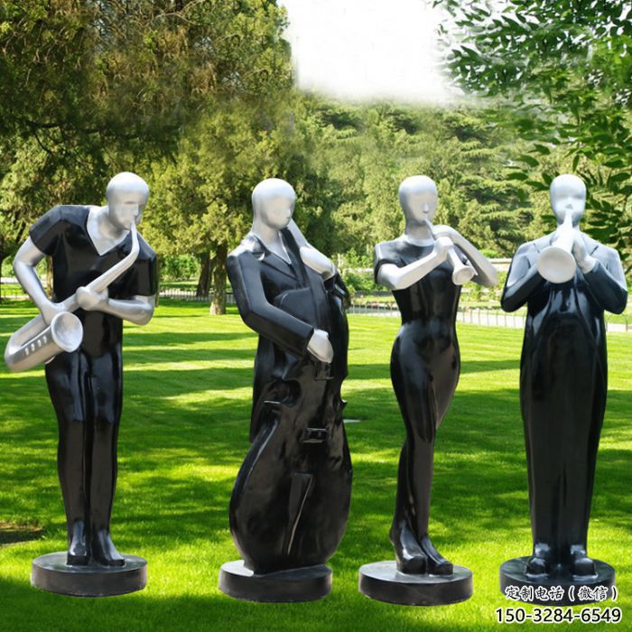 公園吹拉彈唱雕塑 公園吹拉彈唱雕塑