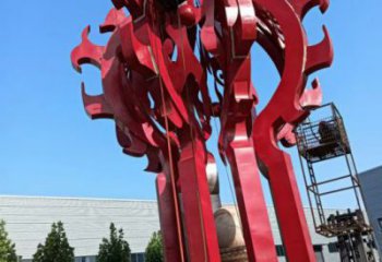 涇源火球雕塑,精神堡壘火球雕塑落地展示