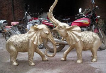 太原大象雕塑制造商，小區擺件，銅大象雕塑提供