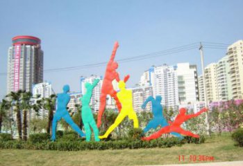 廣安投籃雕塑，剪影工藝制作，不銹鋼體育人物雕塑