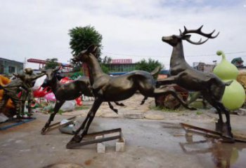 廣安戶外小鹿批發，動物雕塑，梅花鹿銅雕塑供求