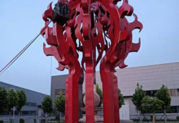 雅安火球雕塑，精神堡壘火球雕塑落地展示