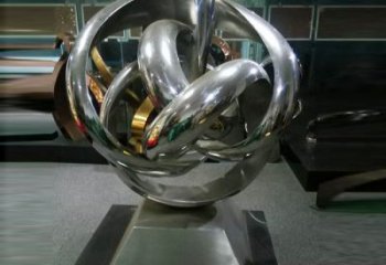 拉薩地產雙環雕塑定做,城區小品,景觀不銹鋼雙環雕塑定價