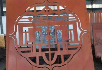 林芝鏤空景墻雕塑，耐候鋼鏤空工藝設計