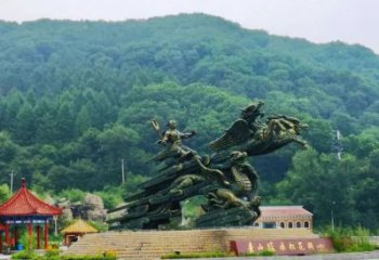 當(dāng)雄夸父逐日雕塑，鑄銅神話人物雕塑