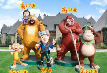 區廣場維尼熊雕塑，卡通水景雕塑，抽象效果