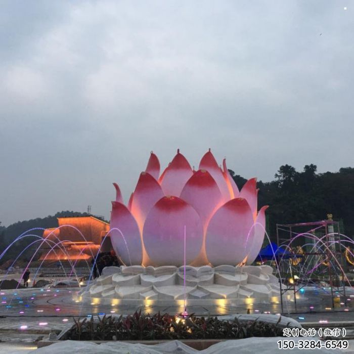 曲靖蓮花雕塑廠家，景區(qū)雕塑，水景蓮花噴泉雕塑精選