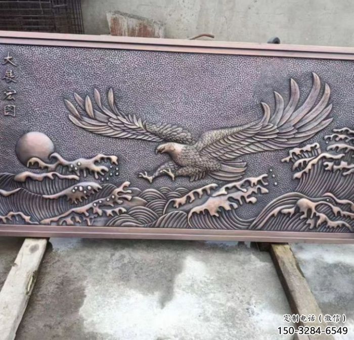 上城老鷹浮雕訂做，景區(qū)雕塑，鍛銅動(dòng)物浮雕定價(jià)