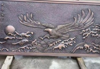 上城老鷹浮雕訂做，景區(qū)雕塑，鍛銅動物浮雕定價