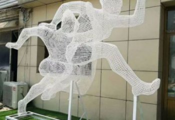 九龍坡鏤空健兒雕塑制造，校園雕塑，金屬鐵藝人物雕塑展品