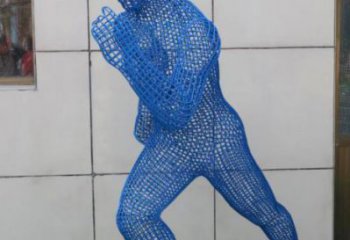 長壽鏤空跑步雕塑，標(biāo)識雕塑，烤漆鐵藝人物雕塑優(yōu)選