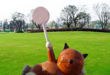 大渡口小區(qū)小貓雕塑，抽象系列，彩繪工藝