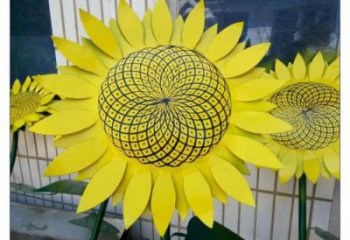 雙橋抽象花籃雕塑展品，小區(qū)雕塑，葵花花籃雕塑工程制作精選